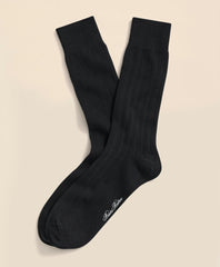 Cotton Blend Ribbed Crew Socks