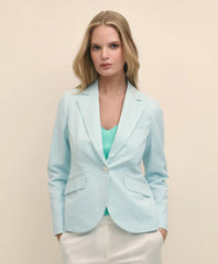 Cotton Blend Seersucker Jacket