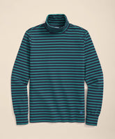 Cotton Blend Striped Turtleneck