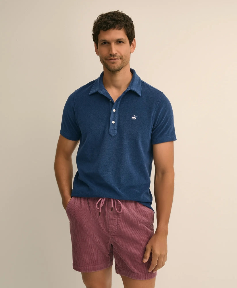 Cotton Blend Terry Cloth Polo Shirt