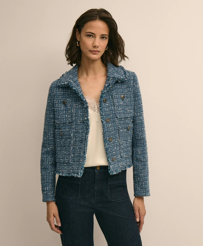 Cotton Blend Tweed Jacket