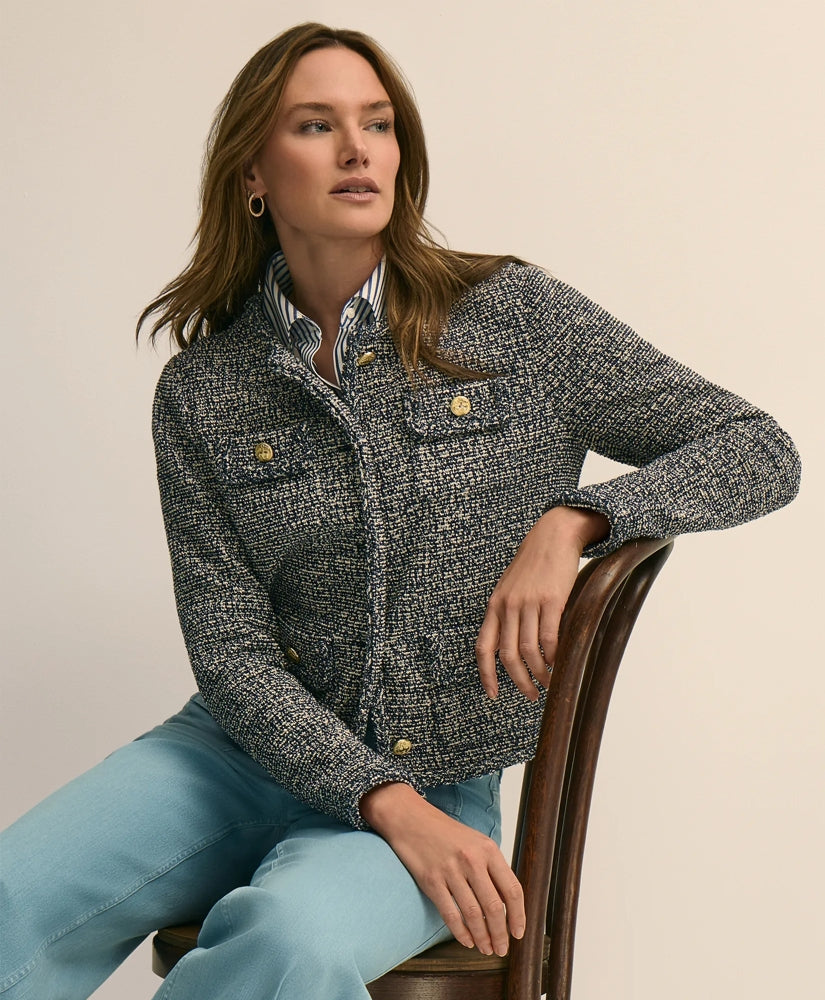 Cotton Blend Tweed Jacket