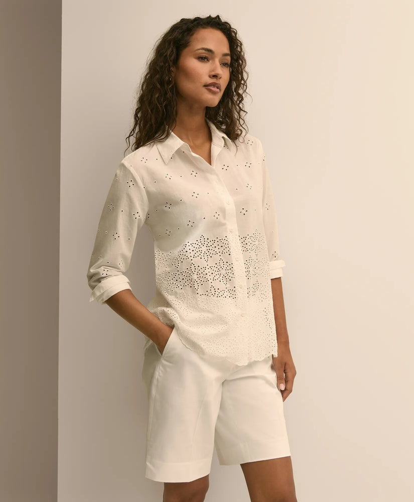 Cotton Eyelet Oversize Blouse
