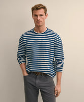 Cotton Indigo-Dyed Heavyweight Mariner Stripe Long-Sleeve T-Shirt