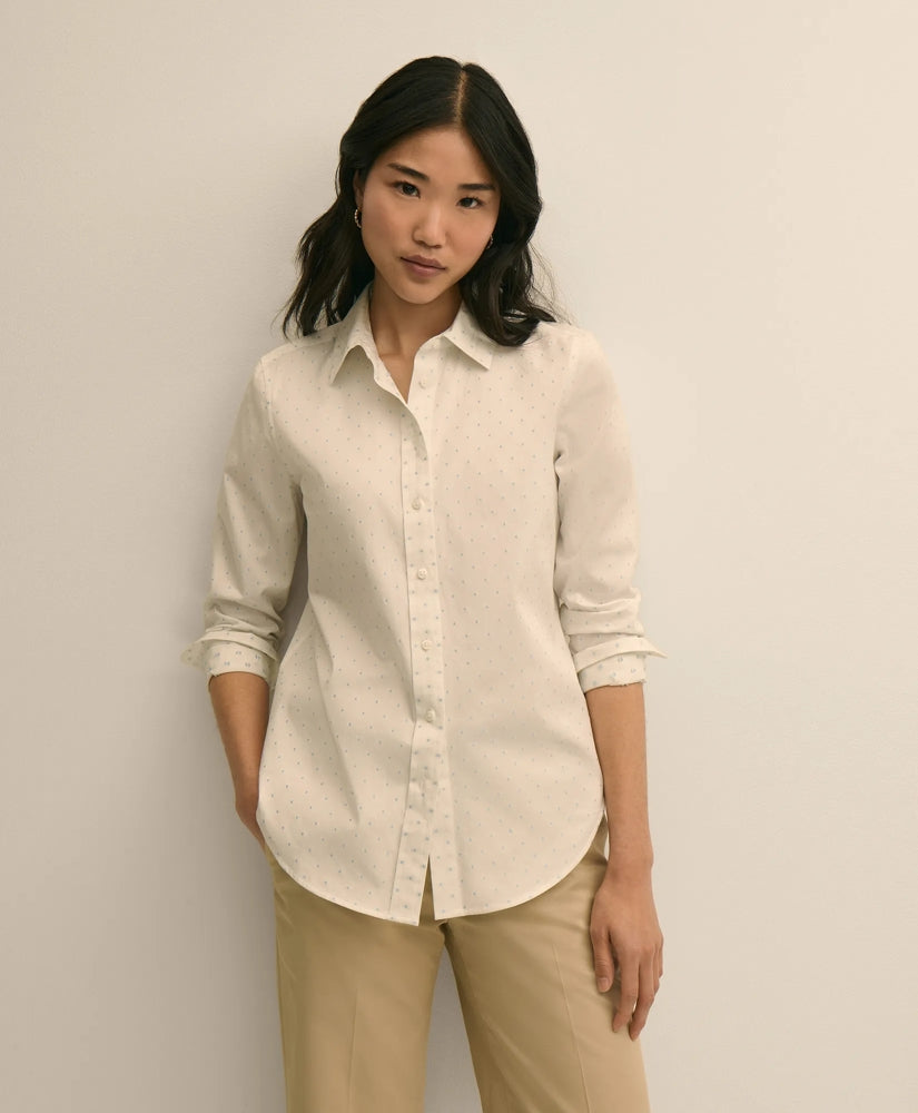 Cotton Jacquard Clip-Dot Shirt