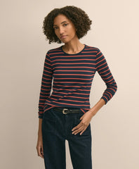 Cotton-Modal Blend Mariner Stripe Long-Sleeve T-Shirt