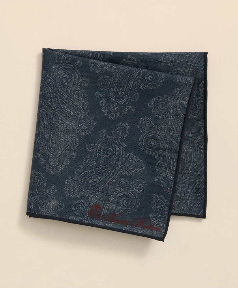 Cotton Paisley Print Pocket Square