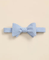 Cotton Seersucker Stripe Bow Tie