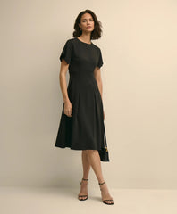 Crepe Viscose Butterfly Sleeve Dress