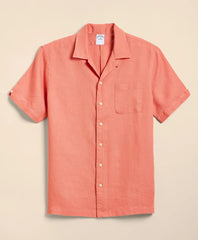 Irish Linen Camp Collar, Short-Sleeve Shirt