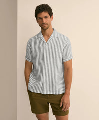 Irish Linen Short-Sleeve Camp Collar Sport Shirt