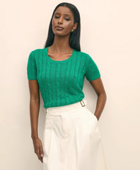 Linen Cable Short-Sleeve Shell