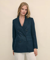 Linen Double-Breasted Peak Lapel Jacket