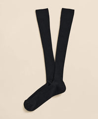 Merino Wool Blend Over-the-Calf Ribbed Socks
