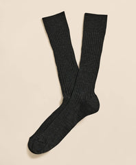 Merino Wool Blend Ribbed Socks