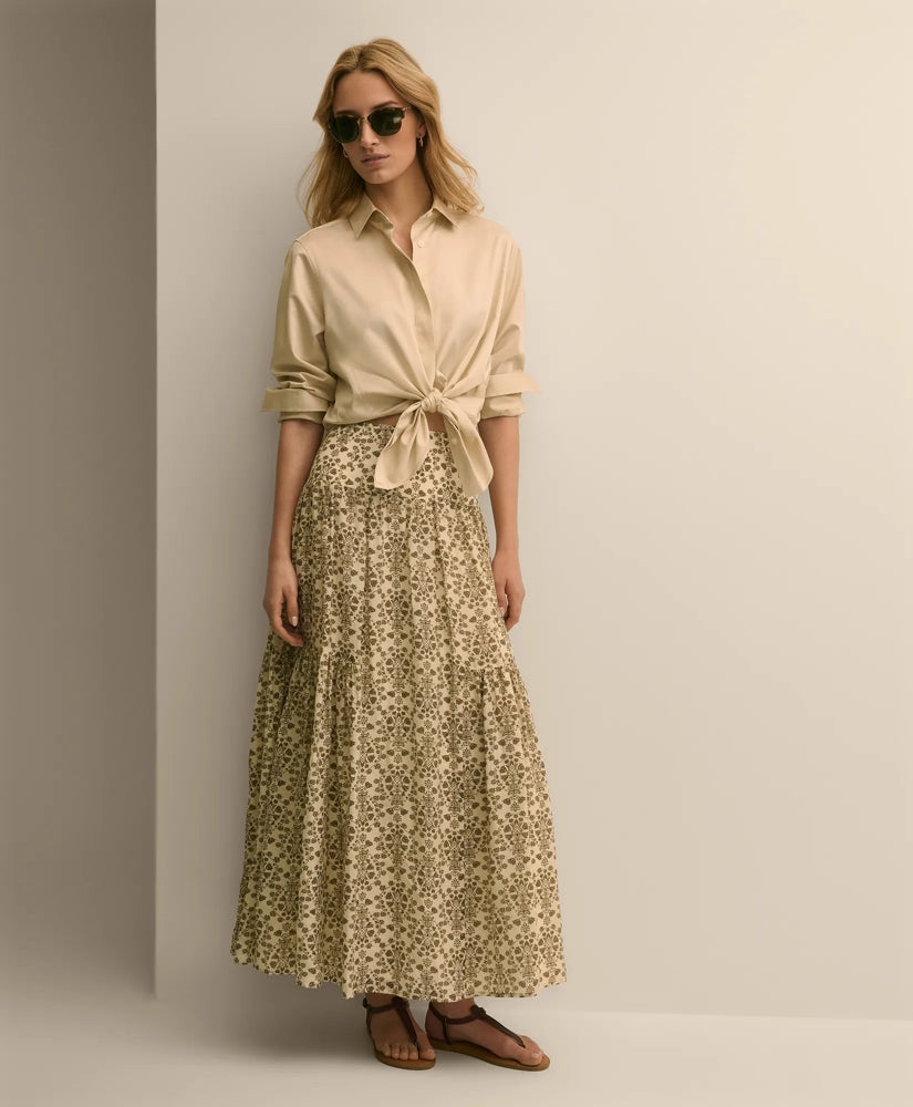 Mosaic Motif A-Line Skirt