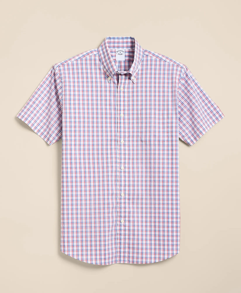 Performance Series Stretch Polo Button-Down Collar, Check Sport Shirt