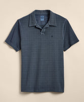 Cotton Pique Garment-Dyed Johnny Collar Polo Shirt