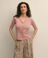 Silk-Cotton Polo Sweater