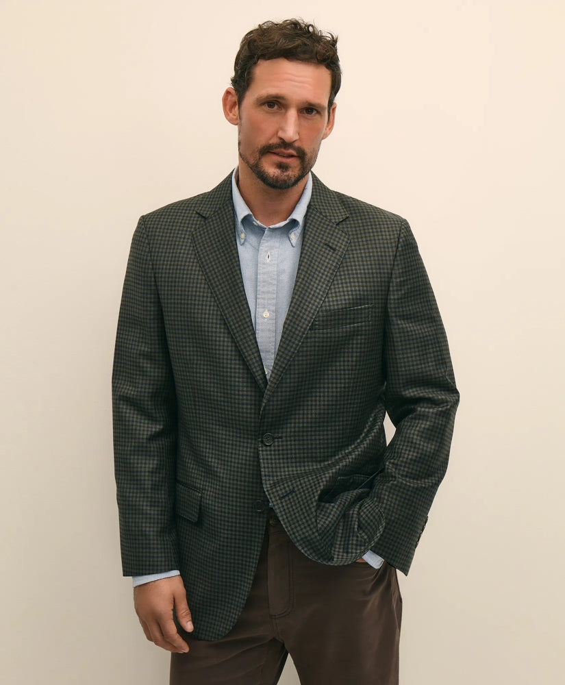 Traditional Fit Wool Gingham Sport Coat