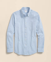 Washed Cotton Seersucker Button-Down Collar, Stripe Sport Shirt
