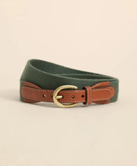 Webbed Leather-Accent Belt