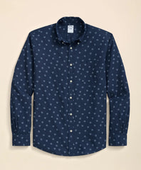 Cotton Sport Shirt in Indigo Foulard Print