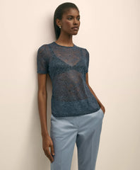 Lace Unlined Short-Sleeve Shirt