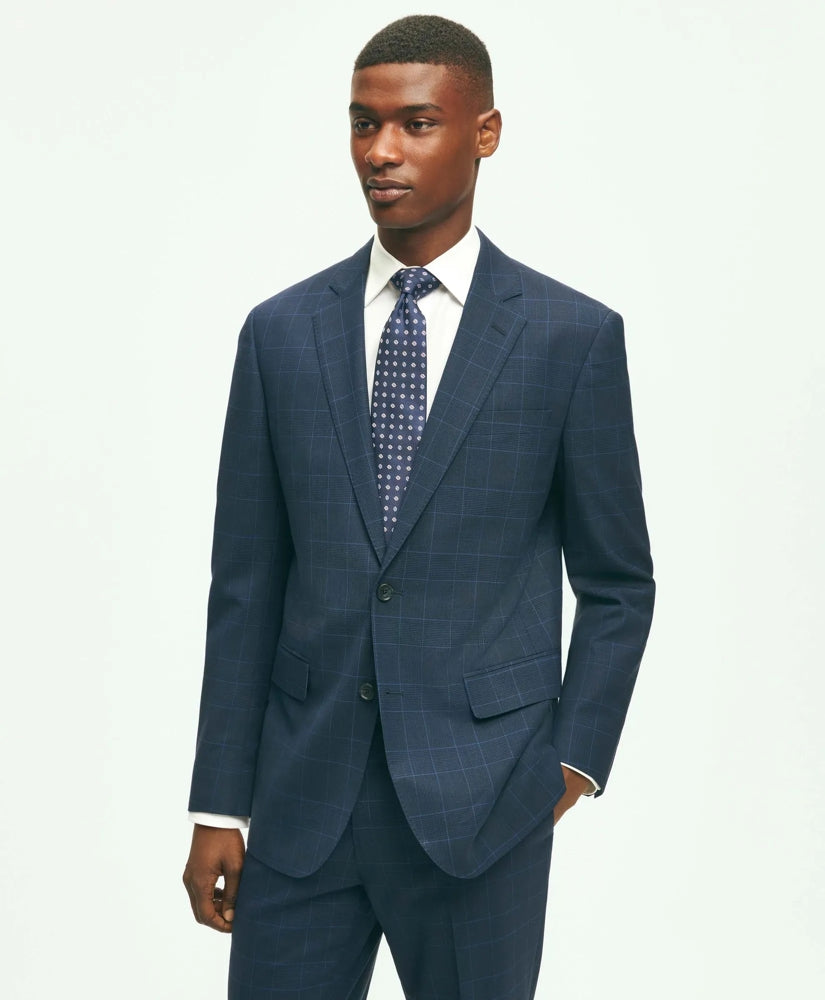 Brooks Brothers Explorer Collection Slim Fit Wool Checked Suit Jacket