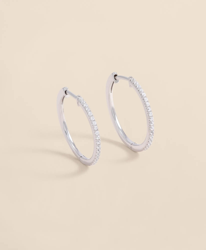 0.25 CT. Lab-Grown Diamond 14k Gold Hoop Earrings
