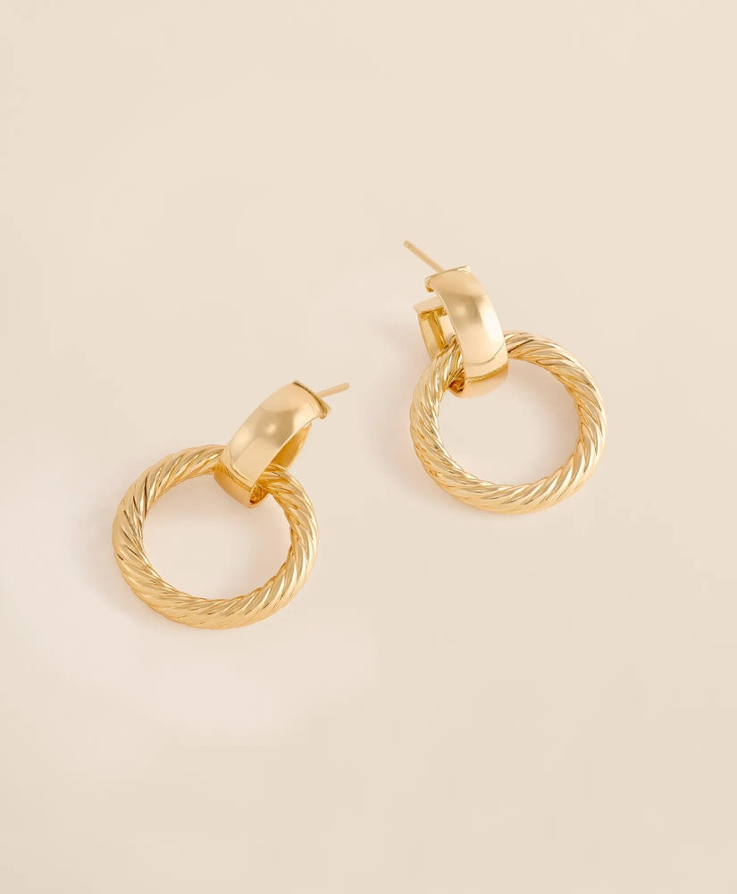 14k Gold Large Oval Earrings