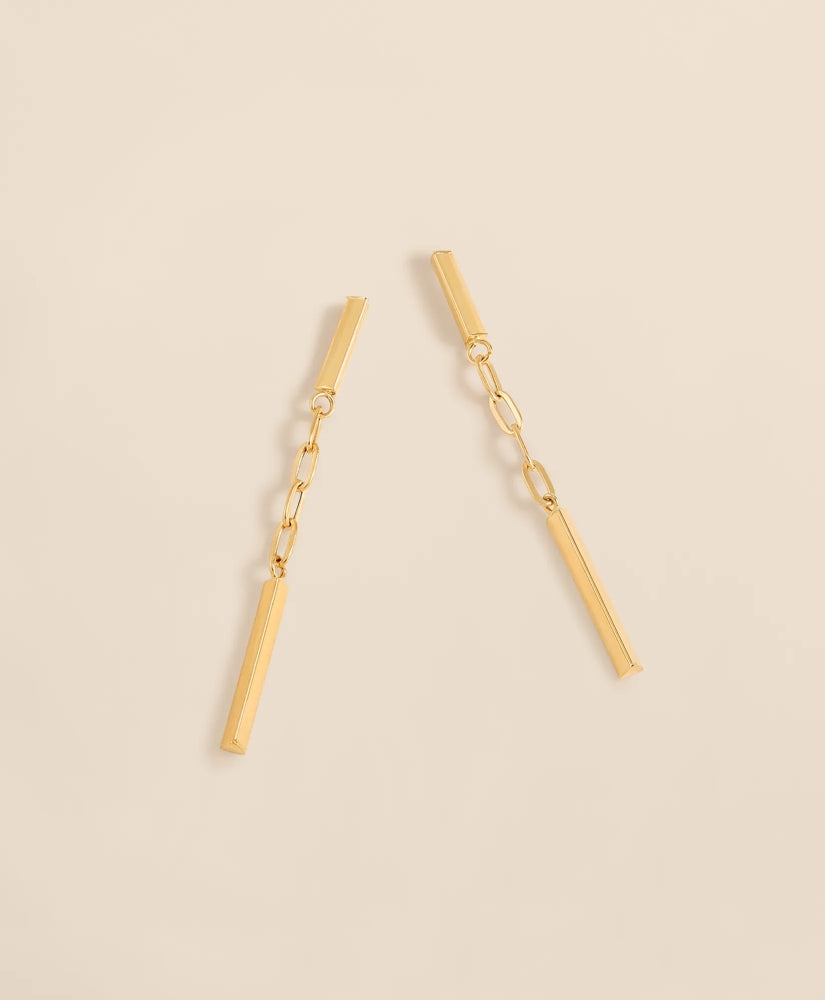 14k Gold Paperclip Drop Earrings