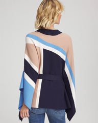 Chico's Clothing Belted Colorblock Poncho