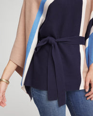 Chico's Clothing Belted Colorblock Poncho