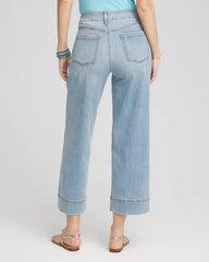 Chico's Clothing Pull-On Wide-Leg Cropped Jeans