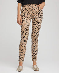 Chico's Clothing Leopard Girlfriend Slim Ankle Jeans