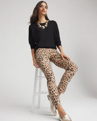 Chico's Clothing Leopard Girlfriend Slim Ankle Jeans