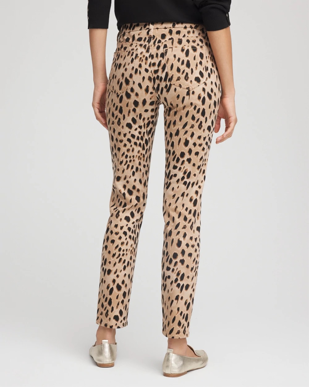 Chico's Clothing Leopard Girlfriend Slim Ankle Jeans