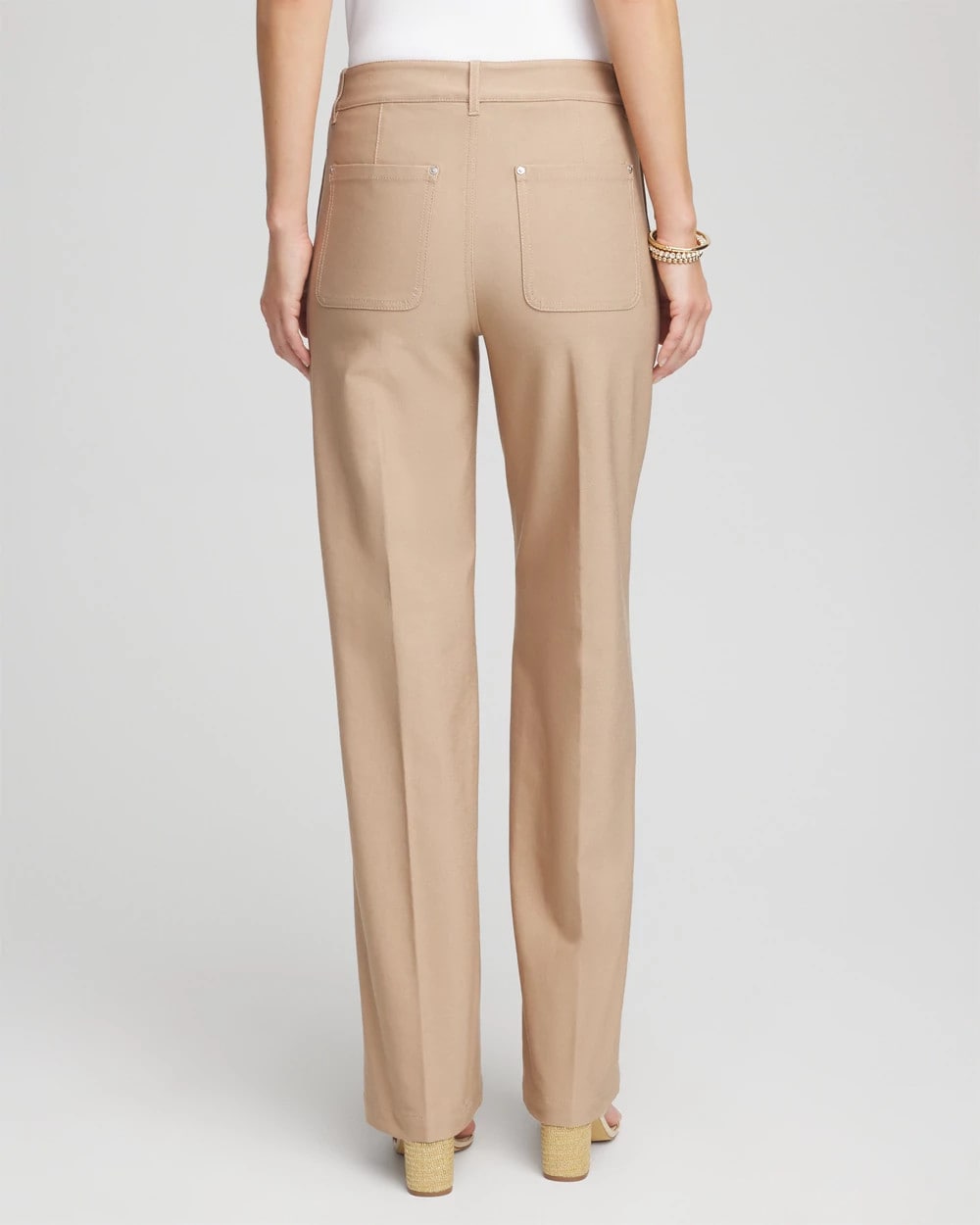Chico's Clothing Petite Cotton Straight-Leg Trousers