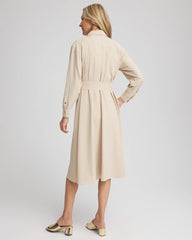Chico's Clothing Twill Belted Midi Shirtdress