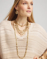 Chico's Jewelry Goldtone Nugget Collar Necklace
