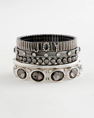 Chico's Jewelry Hematite Rhinestone Tone Bangle