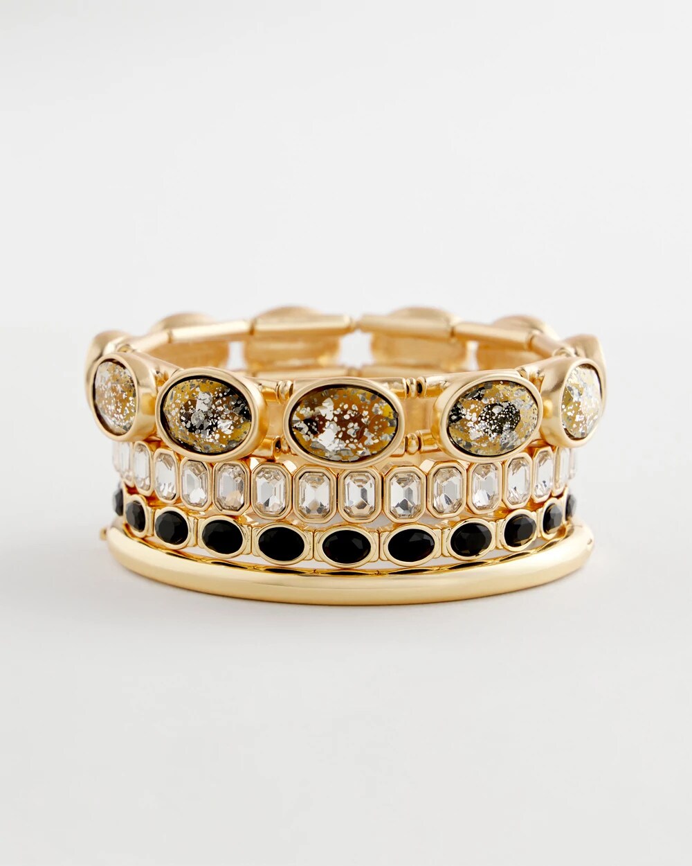 Chico's Jewelry Large Faceted Gem Stretch Bracelet