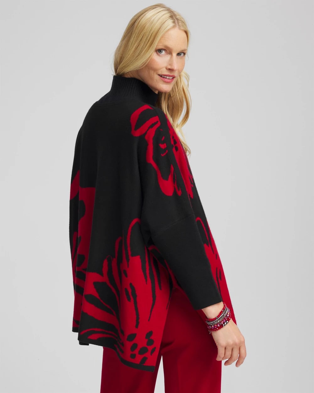 Chico's Accessories Floral Poncho