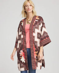 Chico's Accessories Long Mixed-Print Kimono