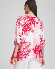 Chico's Accessories Coral Reef Motif Poncho