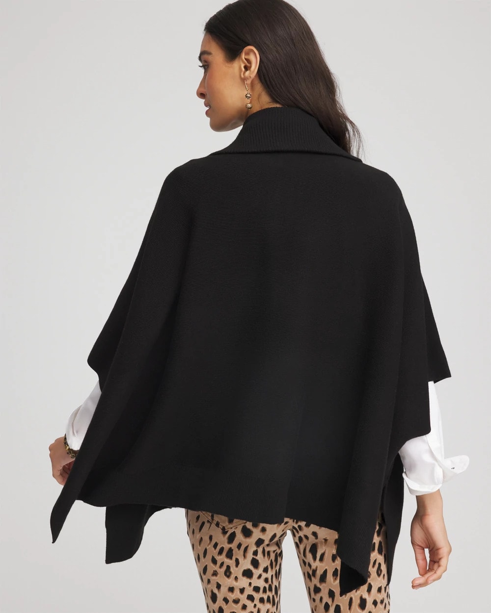 Chico's Accessories Cashmere-Blend Pullover Sweater Poncho