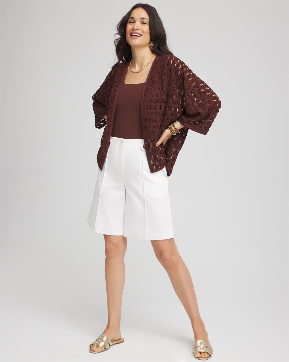 Chico's Accessories Short Woven Kimono