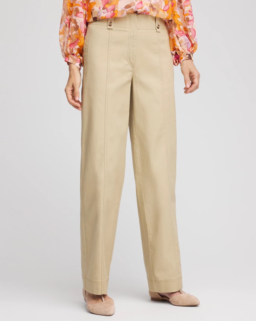 Chico's Petites Petite Canvas Cargo Wide-Leg Pants