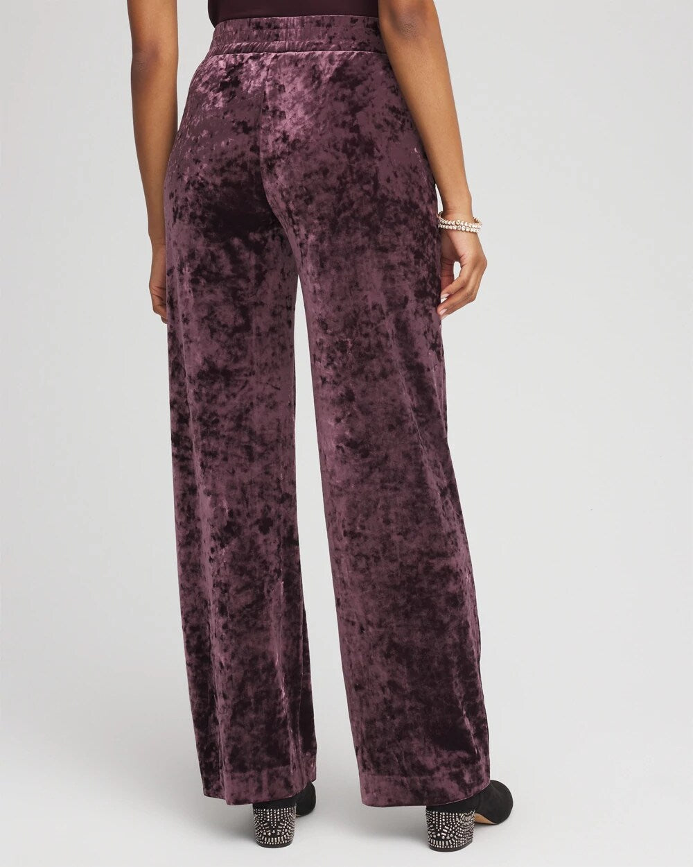 Chico's Petites Petite Crushed Velvet Wide-Leg Pants
